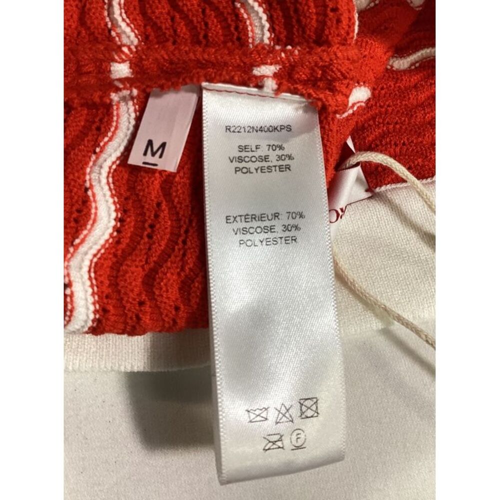 Carolina Herrera Striped Pointelle-Knit Shorts in Red Viscose - Picture 10 of 10